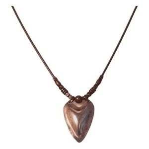 Vintage Marjorie Baer SF Modernist Necklace Silver Tone Metal Pendant Link Chain